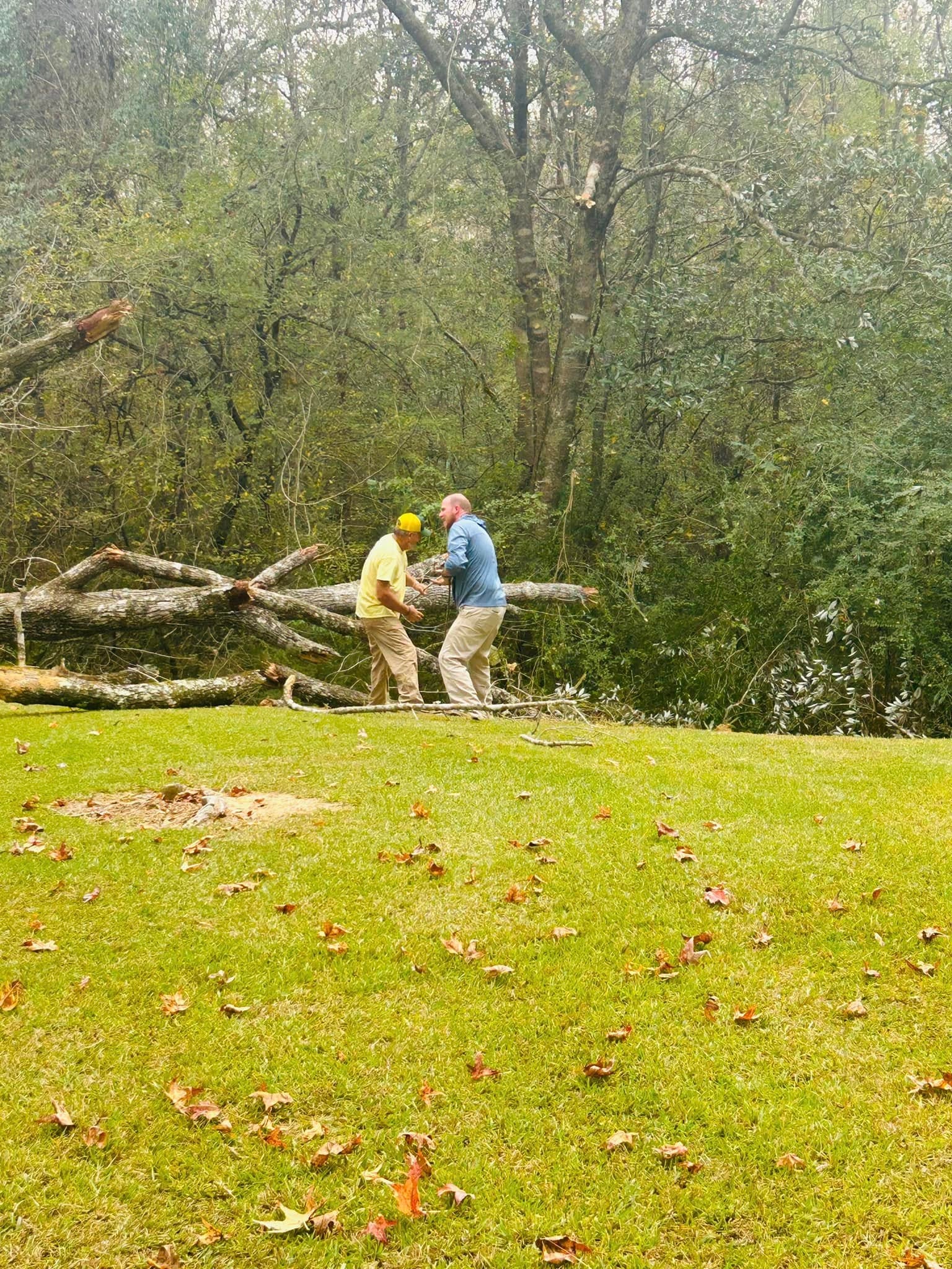 RF Services crew clearing storm debris